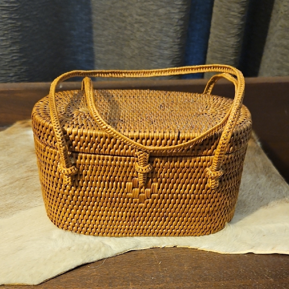 TLC Tan Woven Mini Bag